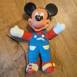 Vintage Mattel Walt Disney Mickey Mouse Learn to Dress Me Doll Plush Educational